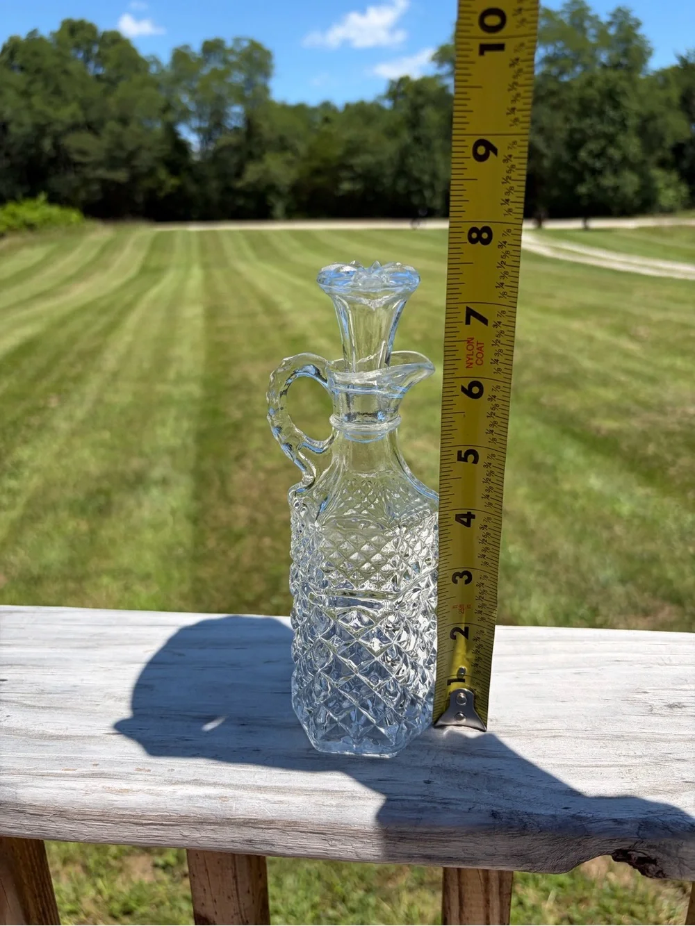 Vintage Cruet Anchor Hocking Wexford Glass Bottle with Stopper